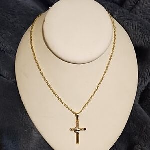 Goldtone Cross Pendant Necklace